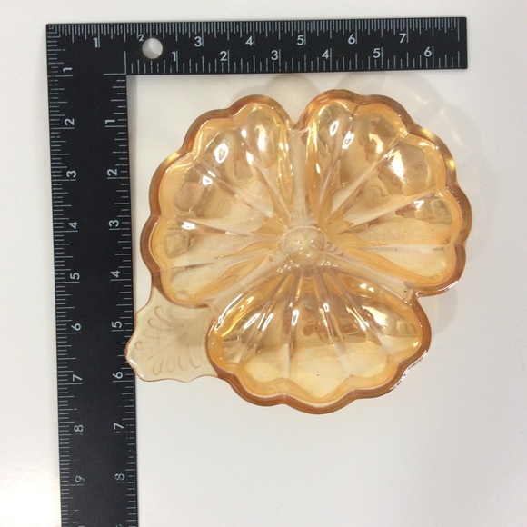 Vintage Carnival Glass Hibiscus Trinket Nut Dish - Picture 3 of 7